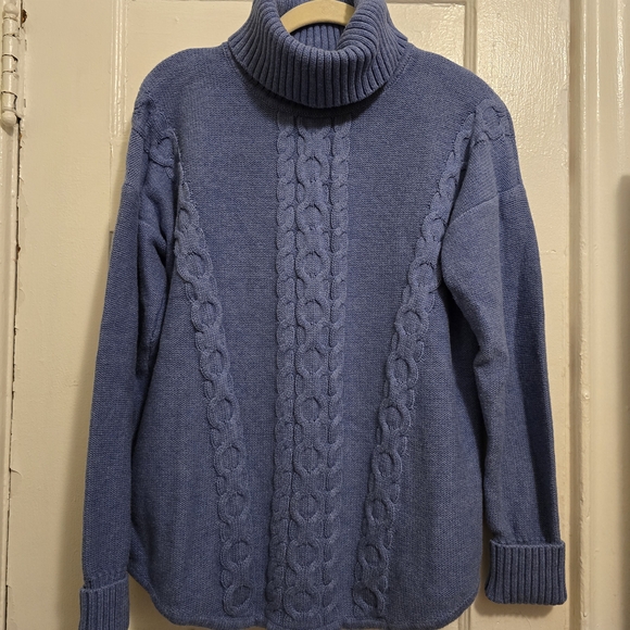 L.L. Bean Periwinkle Cable Knit Sweater - Picture 1 of 5